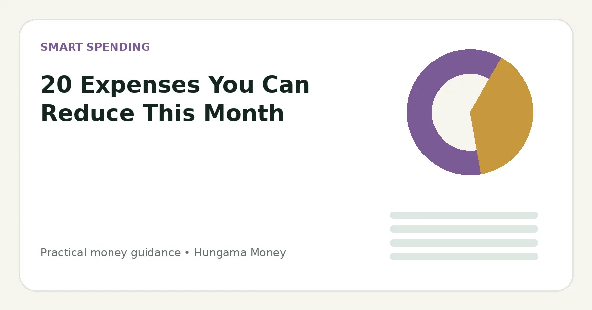 20 Expenses You Can Reduce This Month
