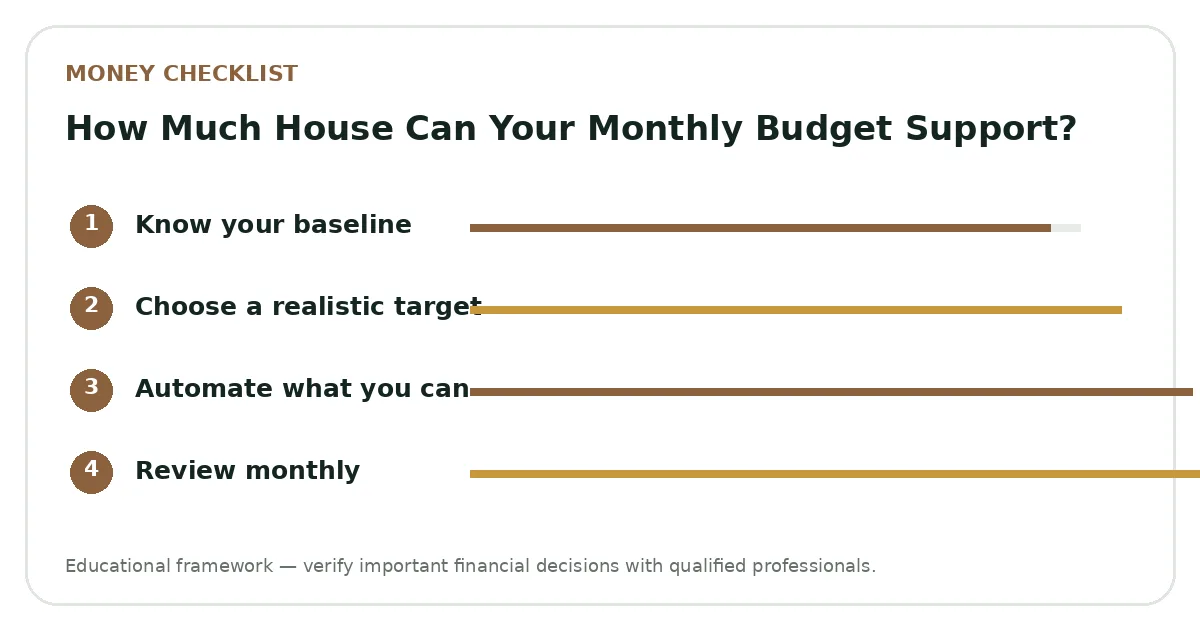 How Much House Can Your Monthly Budget Support? planning visual