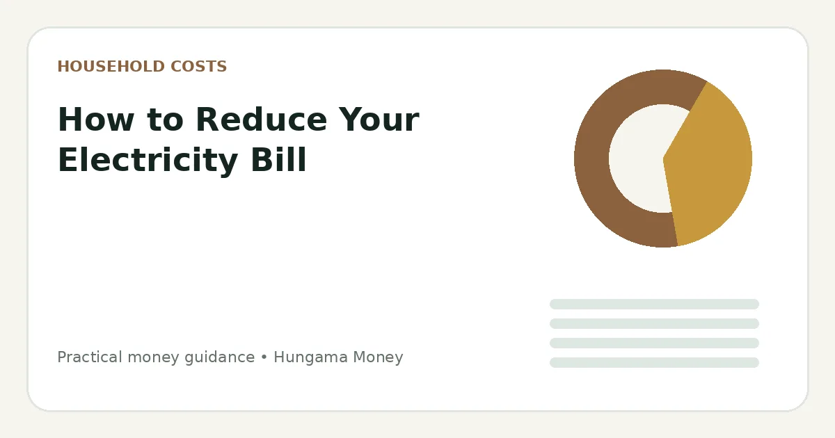 How to Reduce Your Electricity Bill