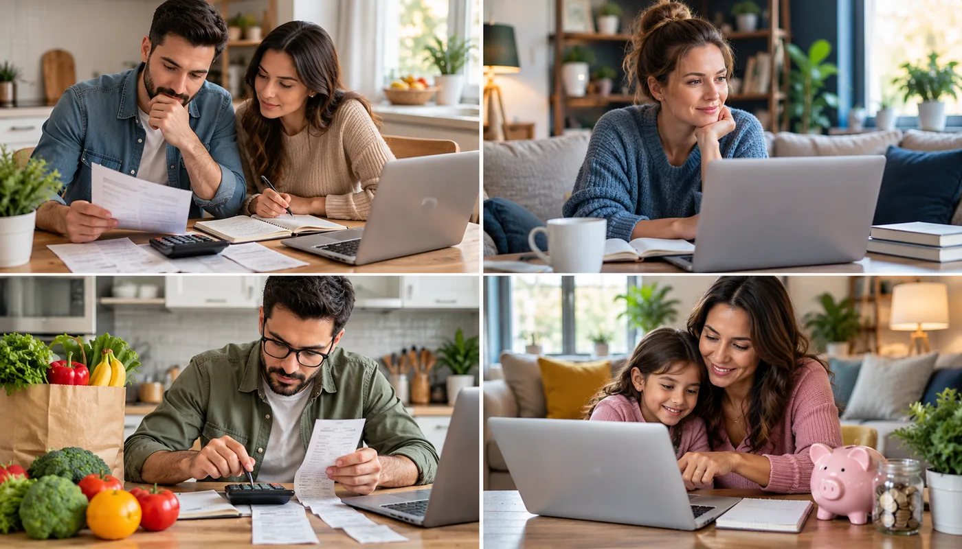 People planning household finances