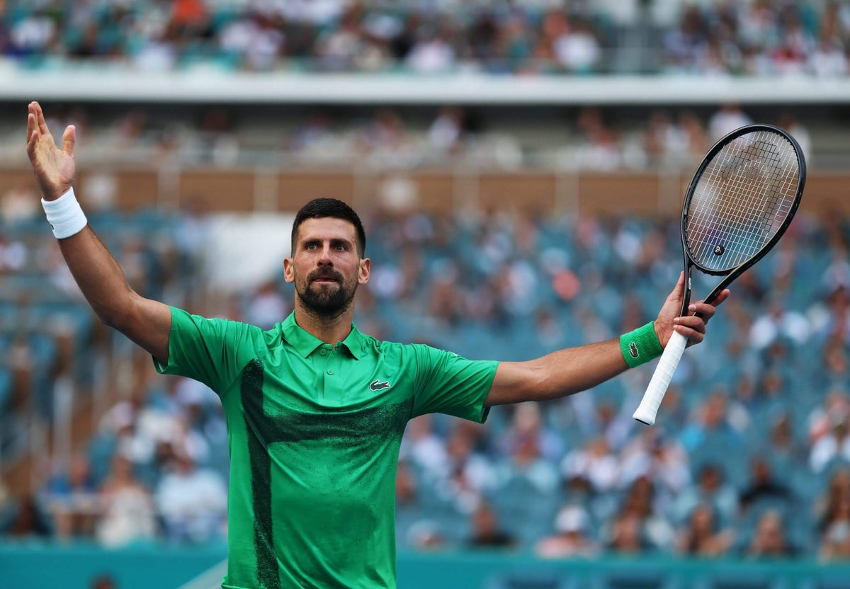 The real Novak Djokovic tries to stand up in front of Serena Williams in Miami